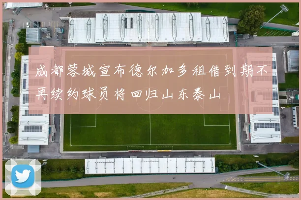 成都蓉城宣布德尔加多租借到期不再续约球员将回归山东泰山